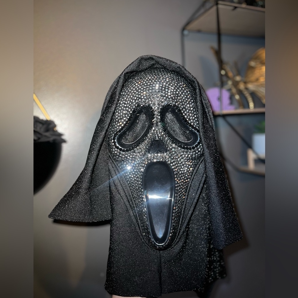 Ghost Face Rhinestone Mask
